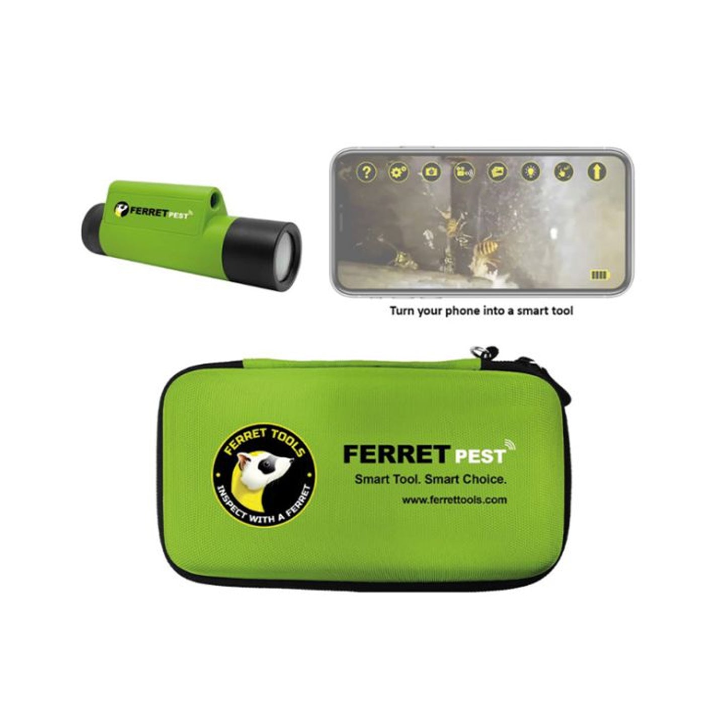 Ferret Pest Camera + Ferret Pest Extension stick + Ferret Pest Wristband